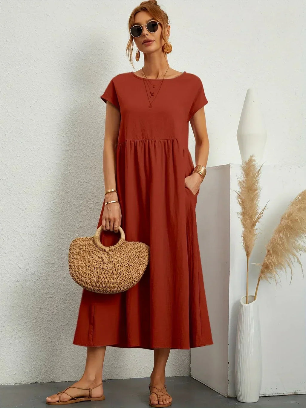Gabrielle™ - Robe midi fluide élégance intemporelle