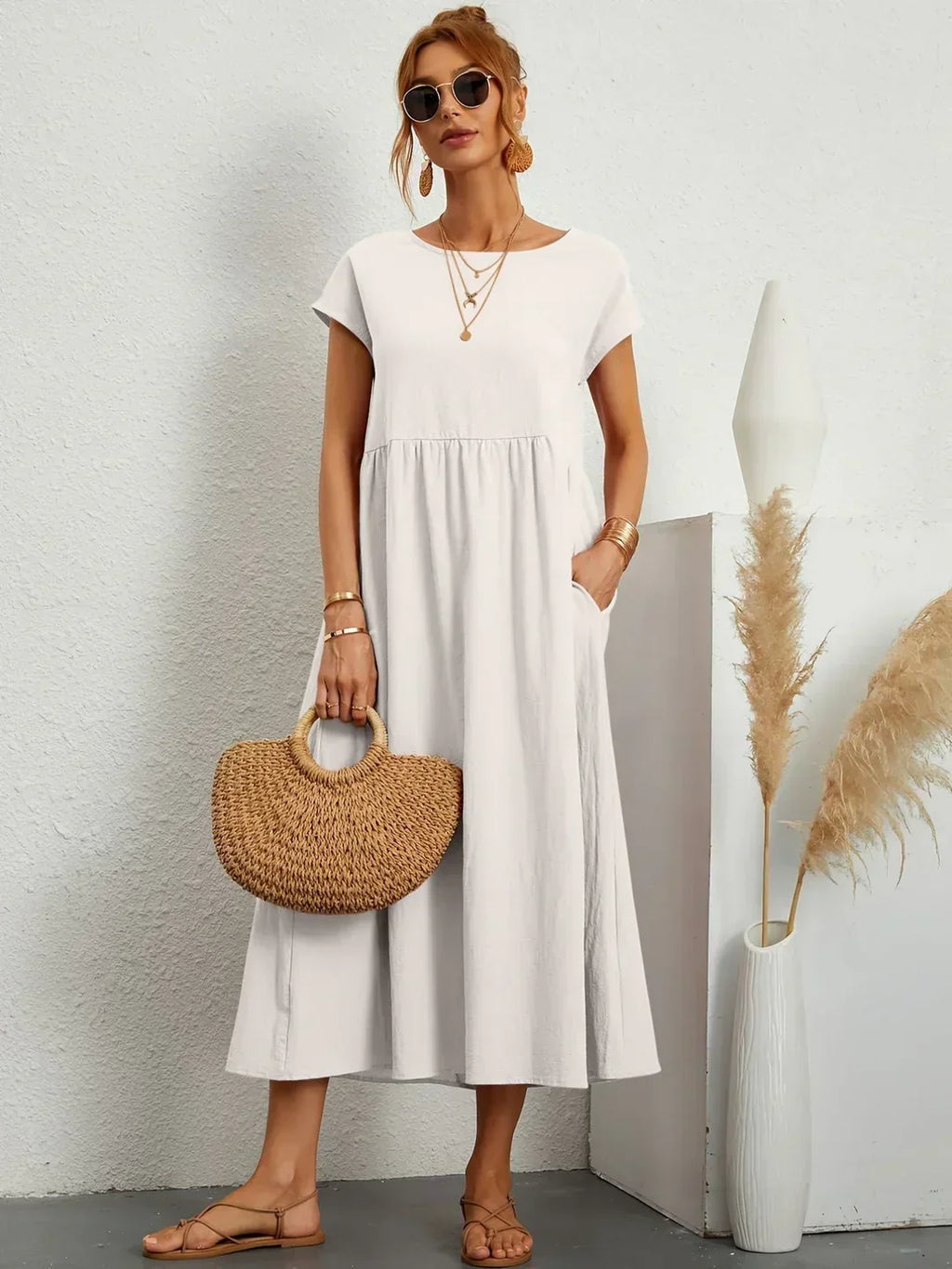 Gabrielle™ - Robe midi fluide élégance intemporelle