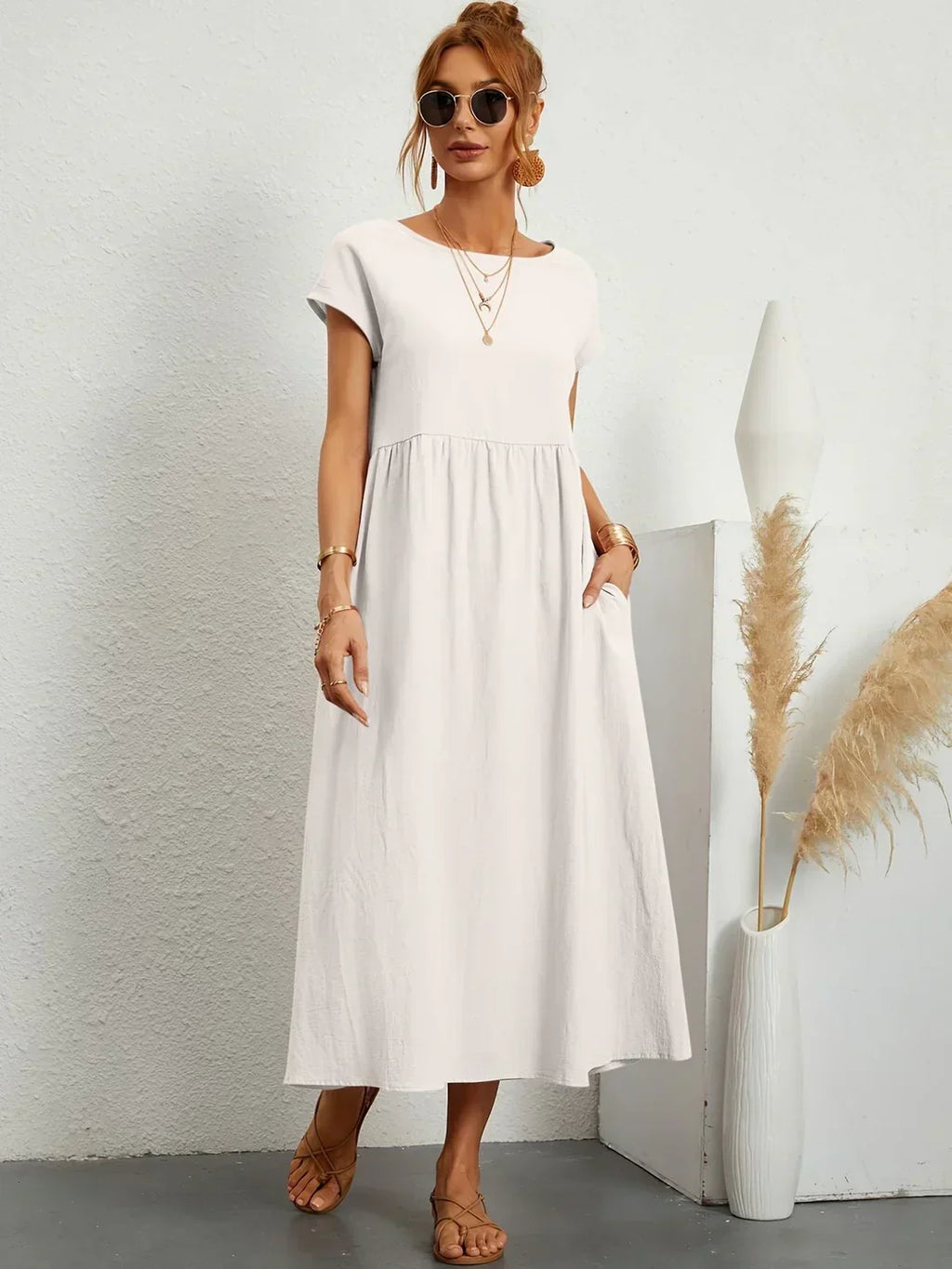 Gabrielle™ — Robe midi fluide élégance intemporelle