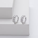 Boucles d'oreilles en argent en forme de feuille