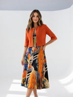 Maéliane™ — Robe midi imprimée élégante fluide
