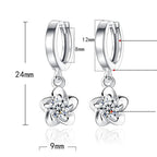Boucles d'oreilles en Argent Sterling avec Zircons Violets et Blancs