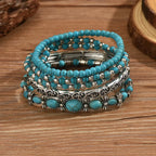 Ensemble de bracelets boho avec des perles turquoises
