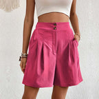 Short Décontracté De Couleur Unie