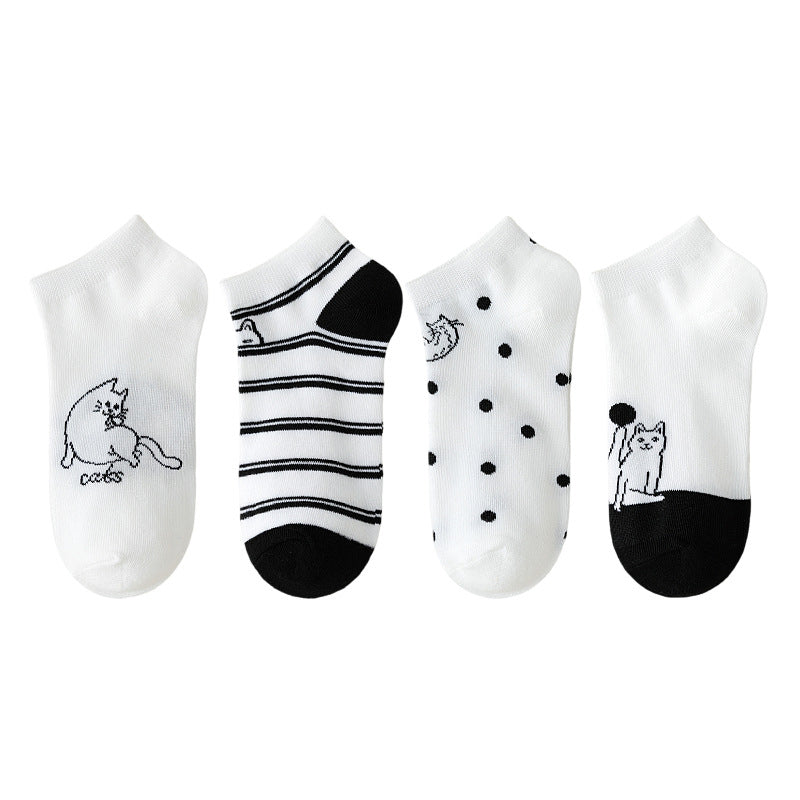 Lot De 4 Paires De Chaussettes À Imprimé Chat