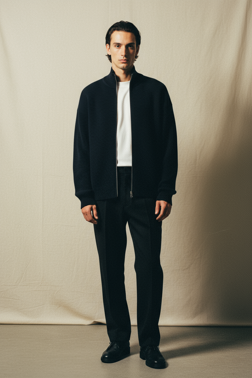 The Essential Ribbed Zip Cardigan