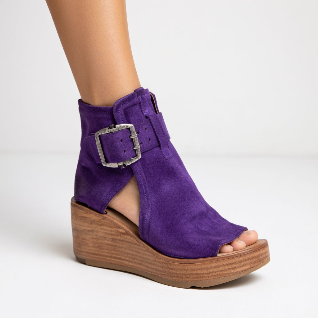 Orélisse™ | Bottines Ouvertes à Semelle Compensée au Design Moderne