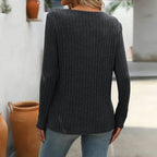 Blouse Décontracté De Couleur Unie