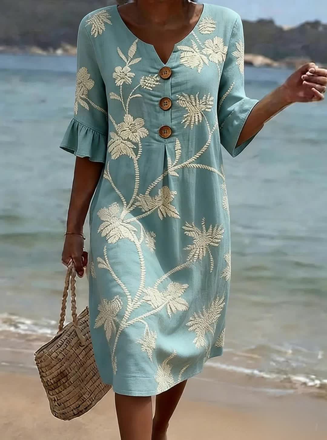 Robe Décontractée Fleurie pour Femme