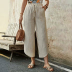 【Coton Et Lin】Pantalon Décontracté Confortable