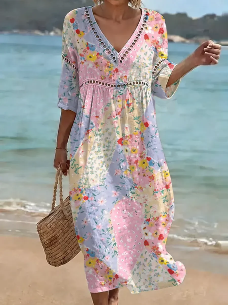 Lysiane™ — Robe florale fluide au charme estival