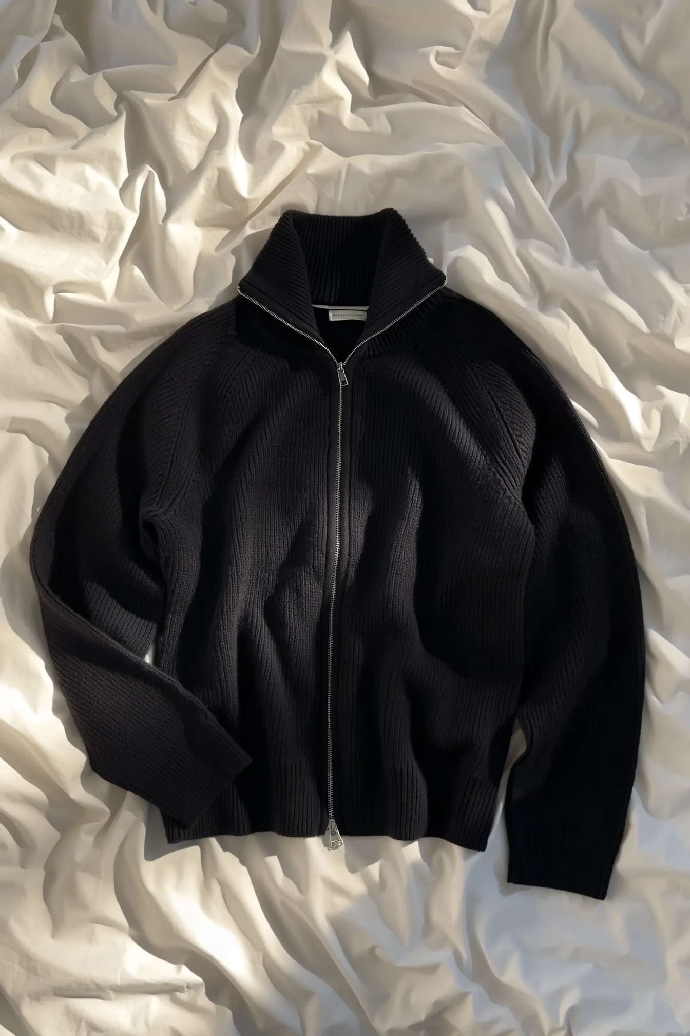 The Essential Ribbed Zip Cardigan