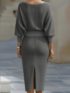 Clarisse™ — Robe midi drapée élégante intemporelle
